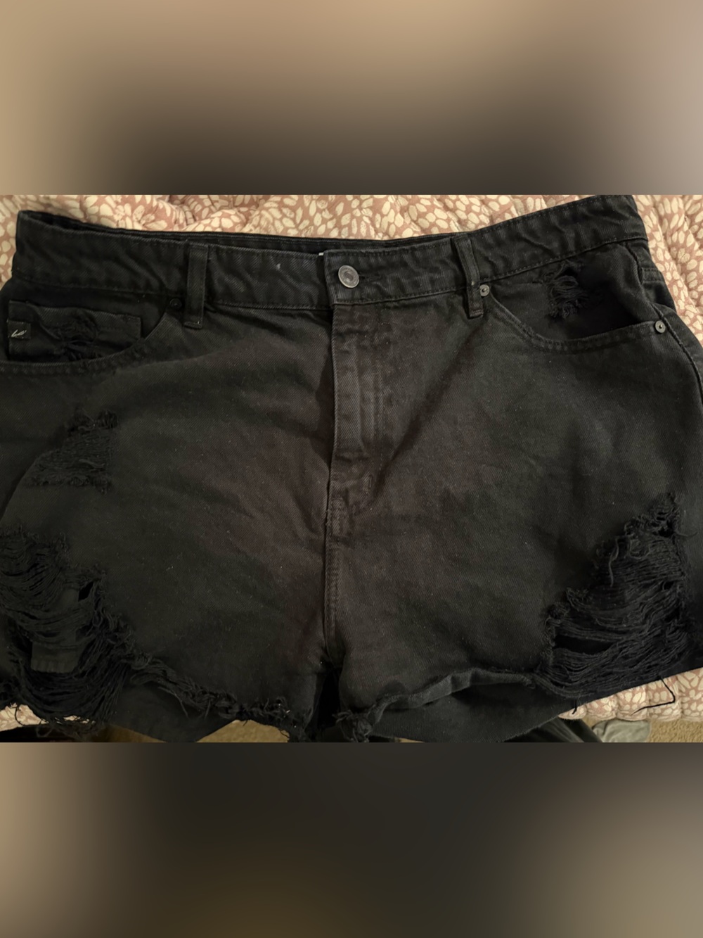 Vici Black Distressed Denim Cutoff Shorts